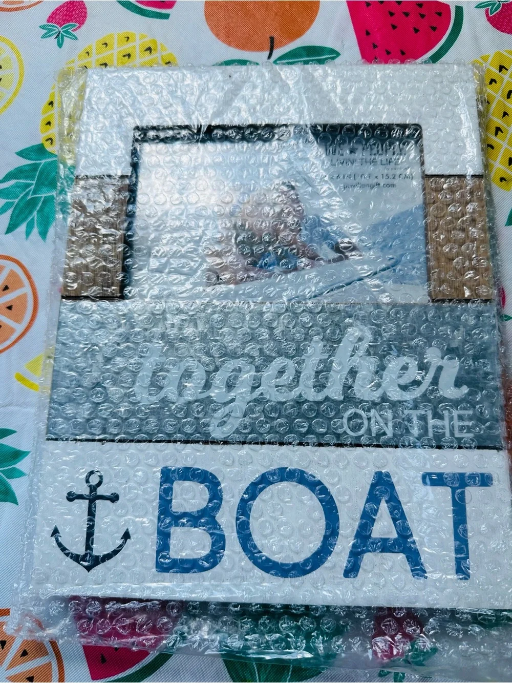 New 'Together on the Boat' White and Blue Picture Frame